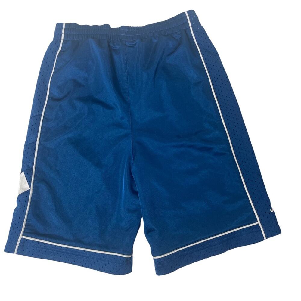Adidas Boys Basketball Active Shorts with Mesh Panels Blue White Size Small - Picture 2 of 7